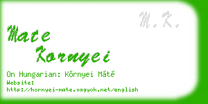 mate kornyei business card